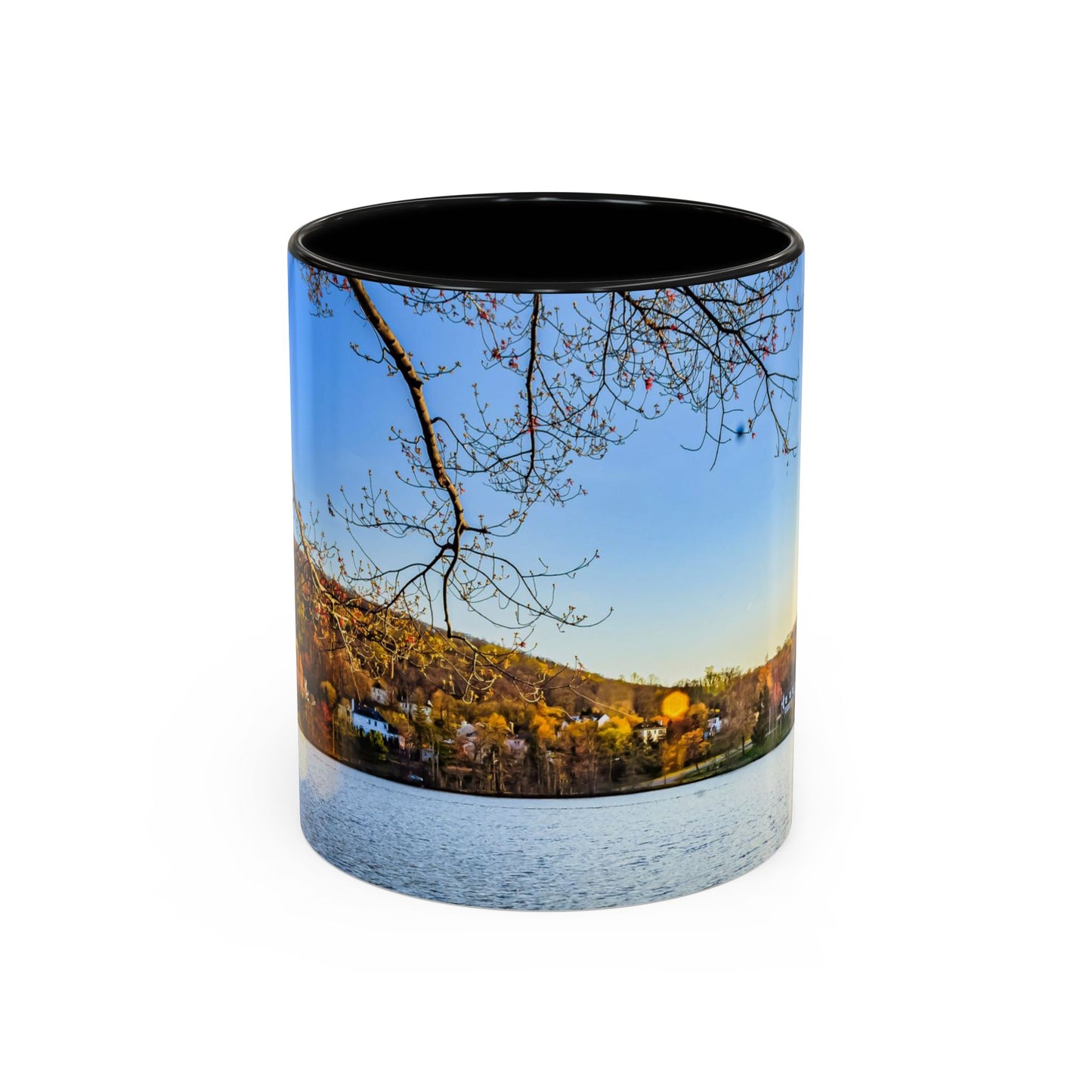 Two Tones, 11oz Accent, Ceramic Coffe Mug with Elegant High-Res, Full Color Natural Landscape Image.