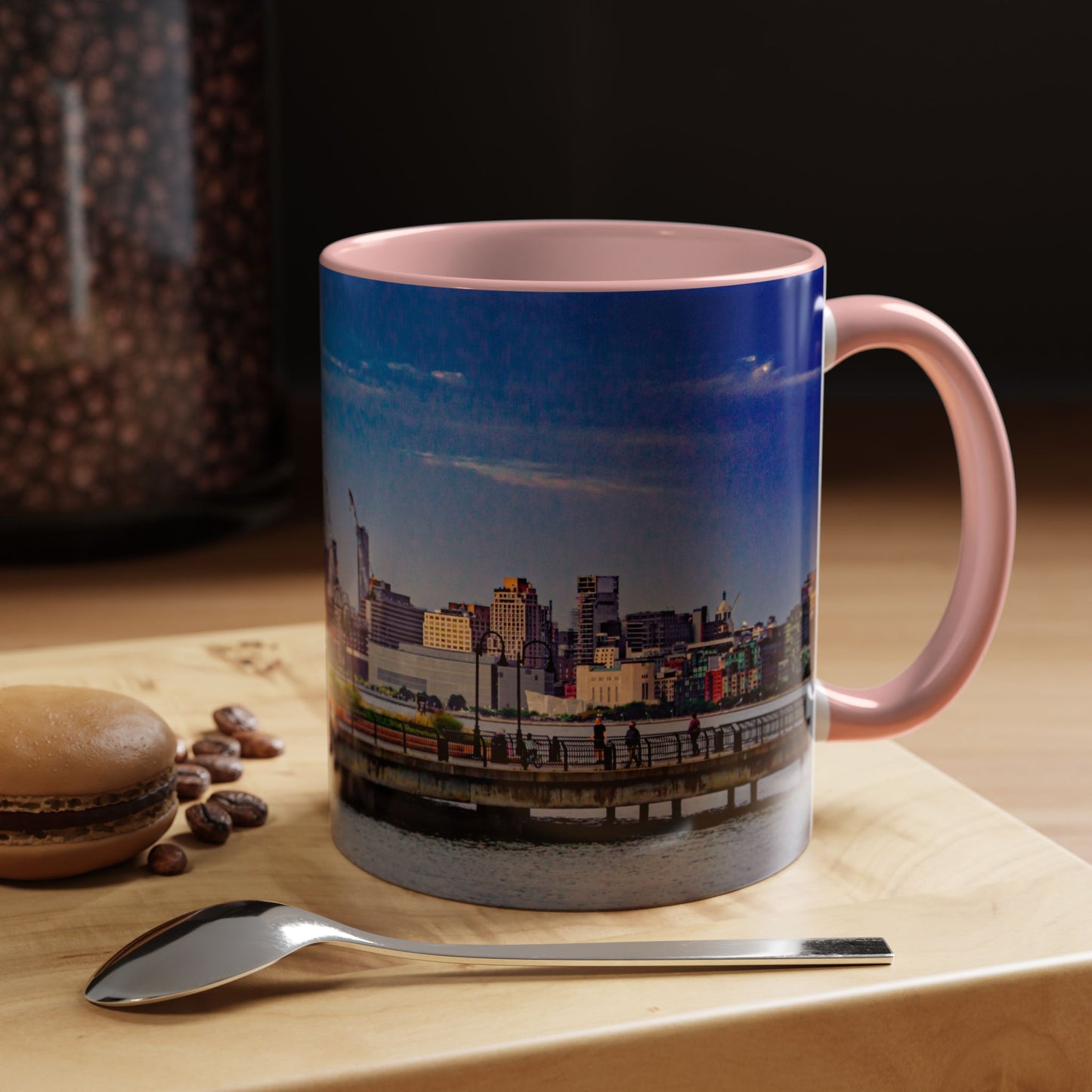 Two Tone 11oz Ceramic, Coffe Mug, Printed with a High-Res Elegant New New York City View Image