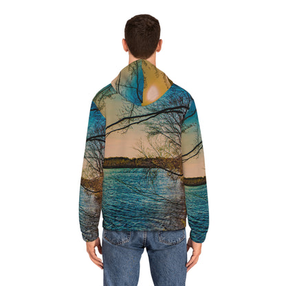 Scenic Lake Sunset Full‑Zip Hoodie