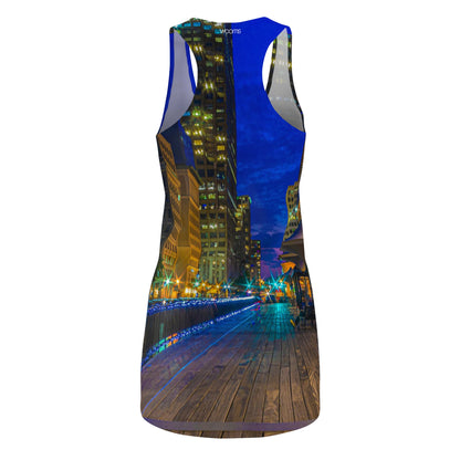 J Owen Grundy Park Night Skyline Racerback Dress