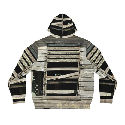 Rustic Weathered Wood Window Full-Zip Hoodie