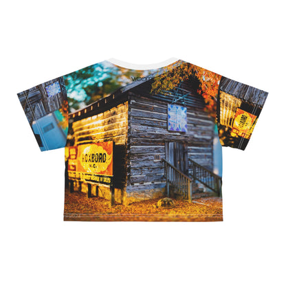 Rustic Barn Photo Crop Tee — Vintage Country Cabin All-Over Print