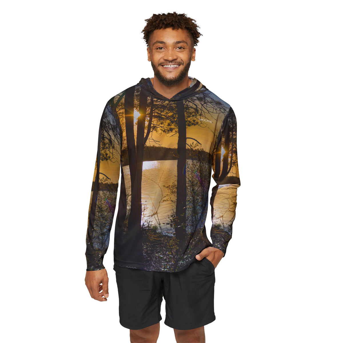 Sunset Lake Forest Hoodie — Men's Warmup Pullover