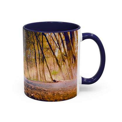 Two Tones, 11oz Accent, Ceramic Coffe Mug with Elegant High-Res, Full Color Natural Landscape Image.