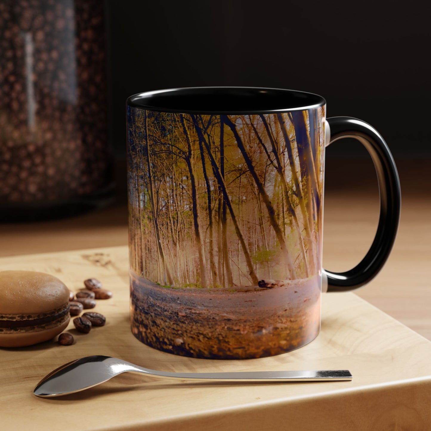 Two Tones, 11oz Accent, Ceramic Coffe Mug with Elegant High-Res, Full Color Natural Landscape Image.