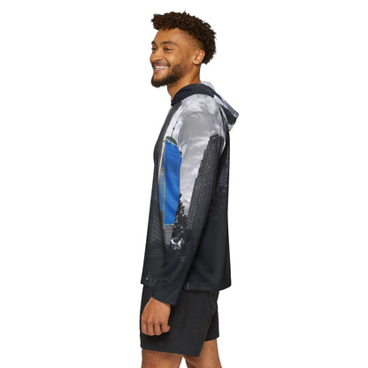 Lower Manhattan NYC Skyline Waterproof Warmup Hoodie — One World Trade Center Design