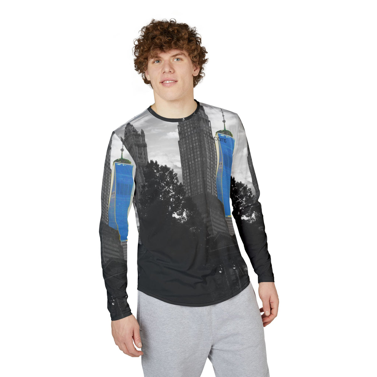 Men’s UV Protection Long Sleeve Shirt – New York City Skyline