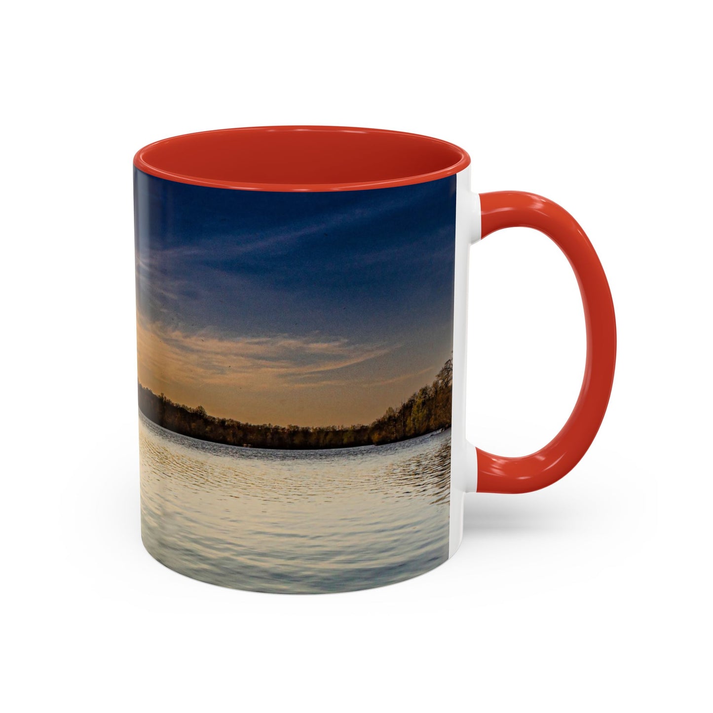Two Tones, 11oz Accent, Ceramic Coffe Mug with Elegant High-Res, Full Color Natural Landscape Image.
