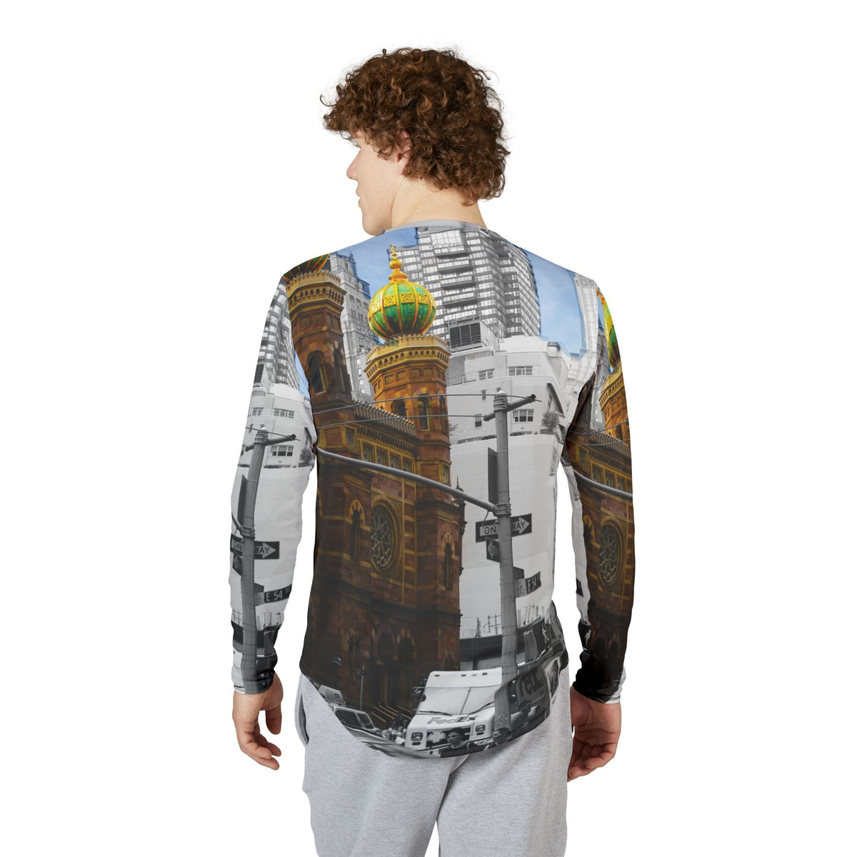Men’s New York City Architecture UV Protection Long Sleeve Shirt
