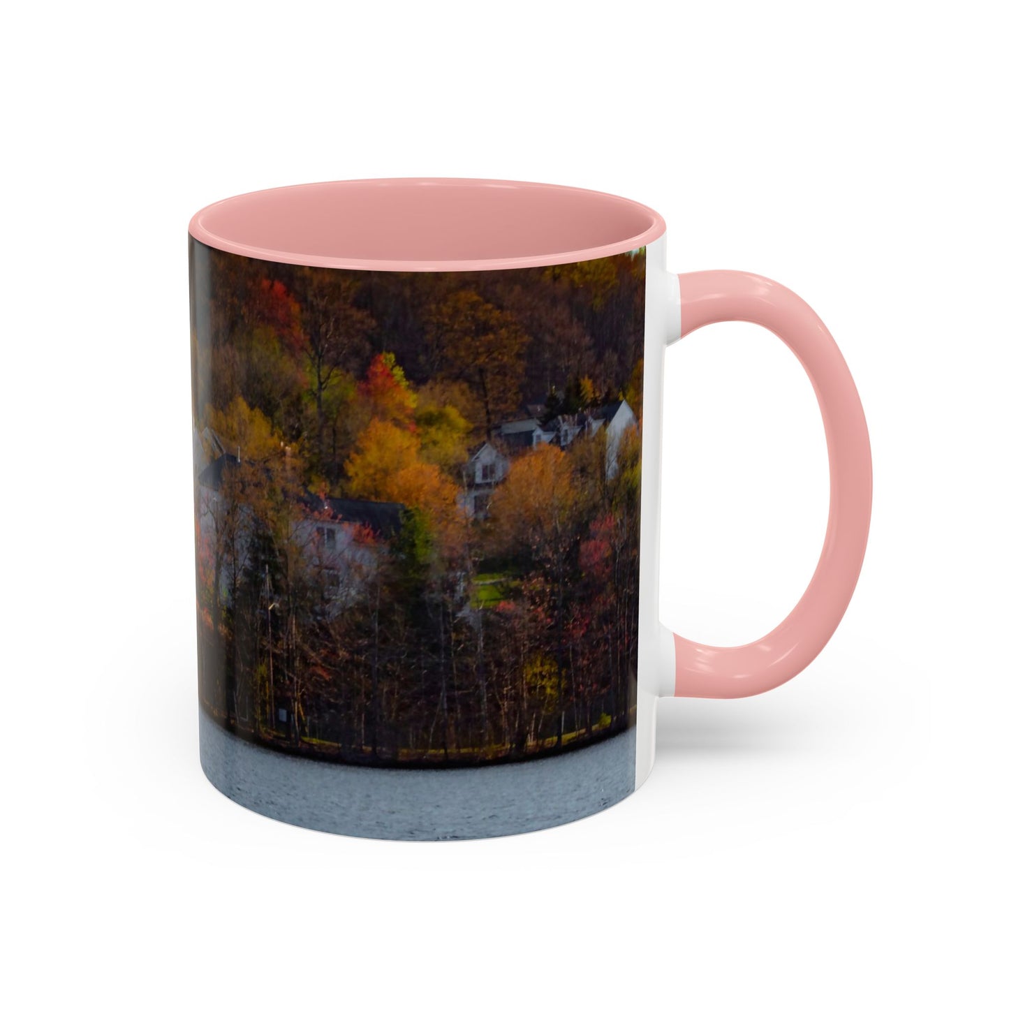 Two Tones, 11oz Ceramic Coffe Mug with Elegant High-Res, Full Color Natural Landscape Image.