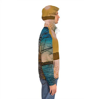 Scenic Lake Sunset Full‑Zip Hoodie