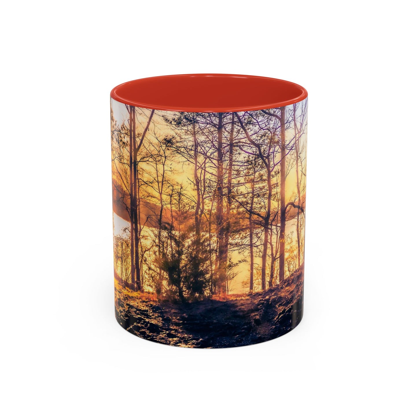 Two Tones, 11oz Ceramic Coffe Mug with Elegant High-Res, Full Color Natural Landscape Image.