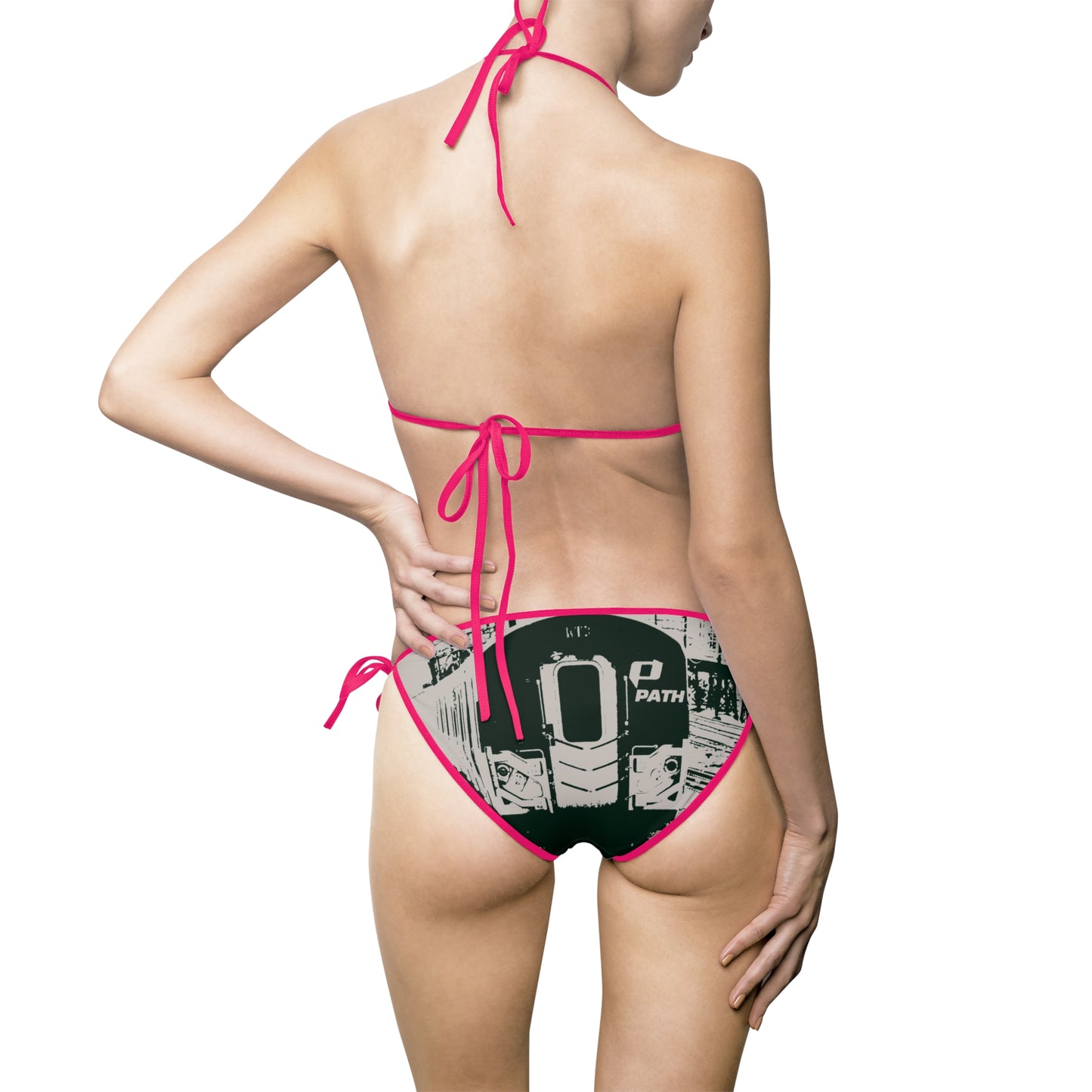 Women's Bikini Swimsuit — Black & White Path Train Station