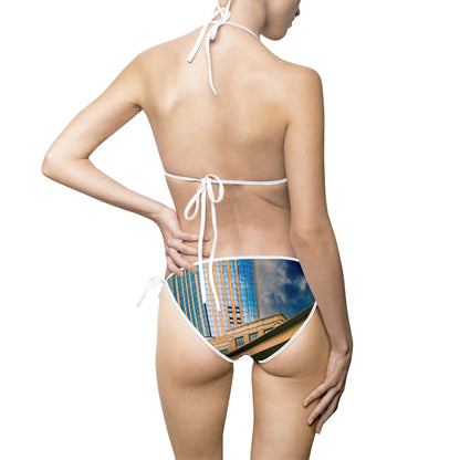 Cityscape Print Bikini Swimsuit - Urban Beachwear