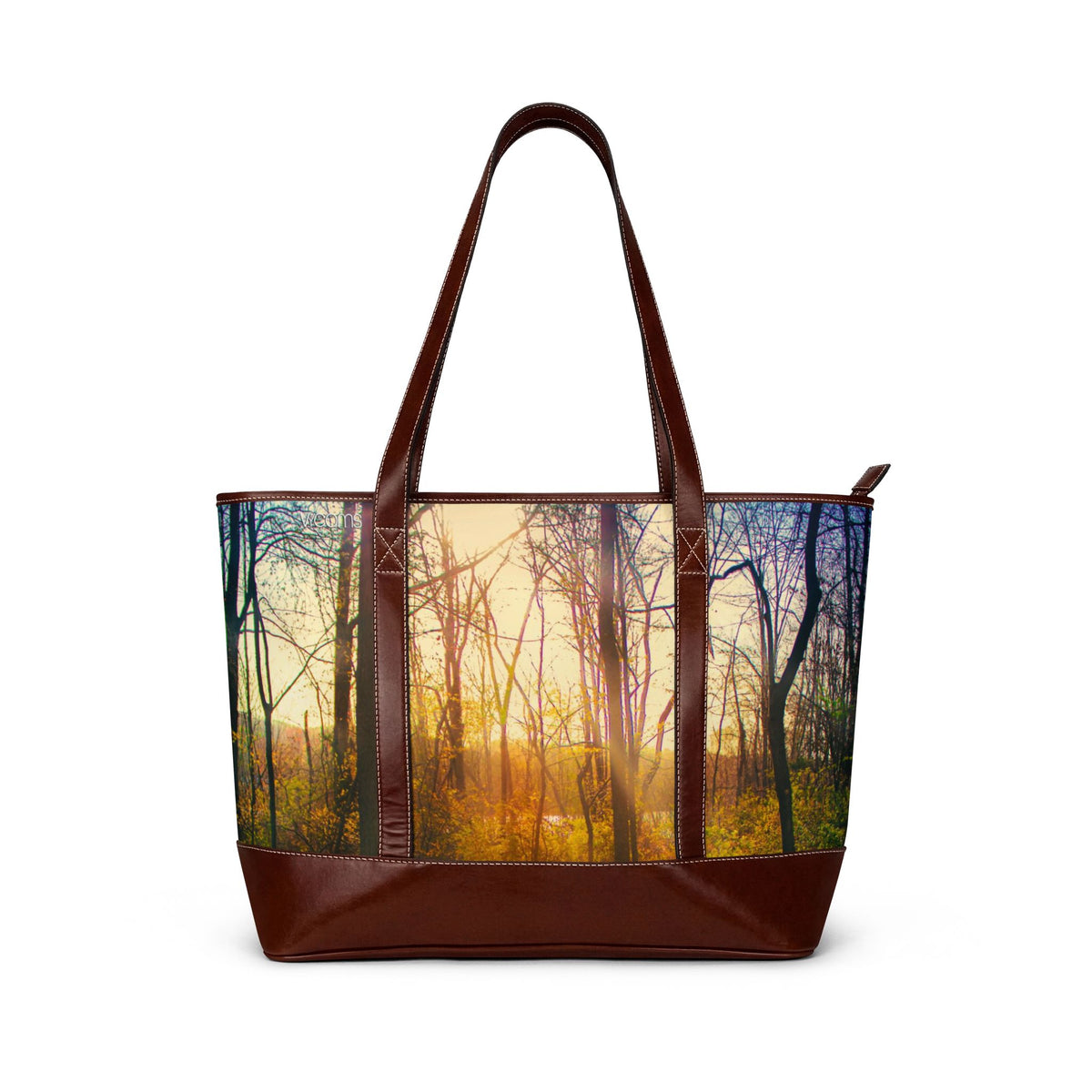 Sunrise Forest Tote Handbag – Nature Photography Canvas Tote