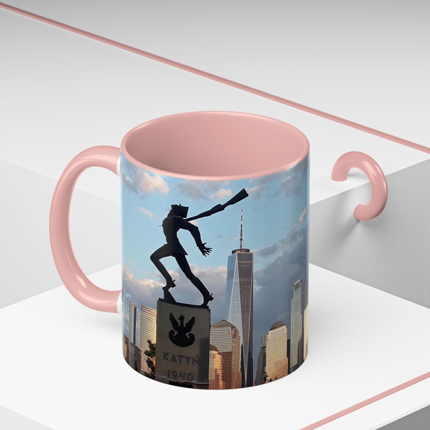 Two Tone Ceramic 11oz. Mug, Printed with a High-Res Image of  New  York City View.