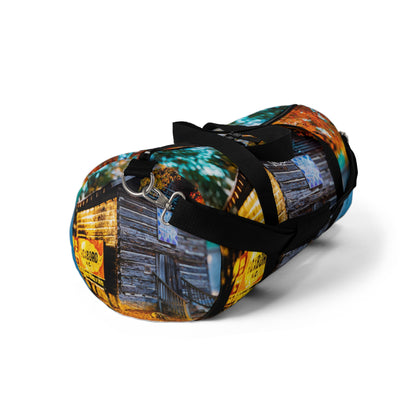 Bolsa de deporte con estampado de cabaña colorida: perfecta para viajes y aventuras al aire libre