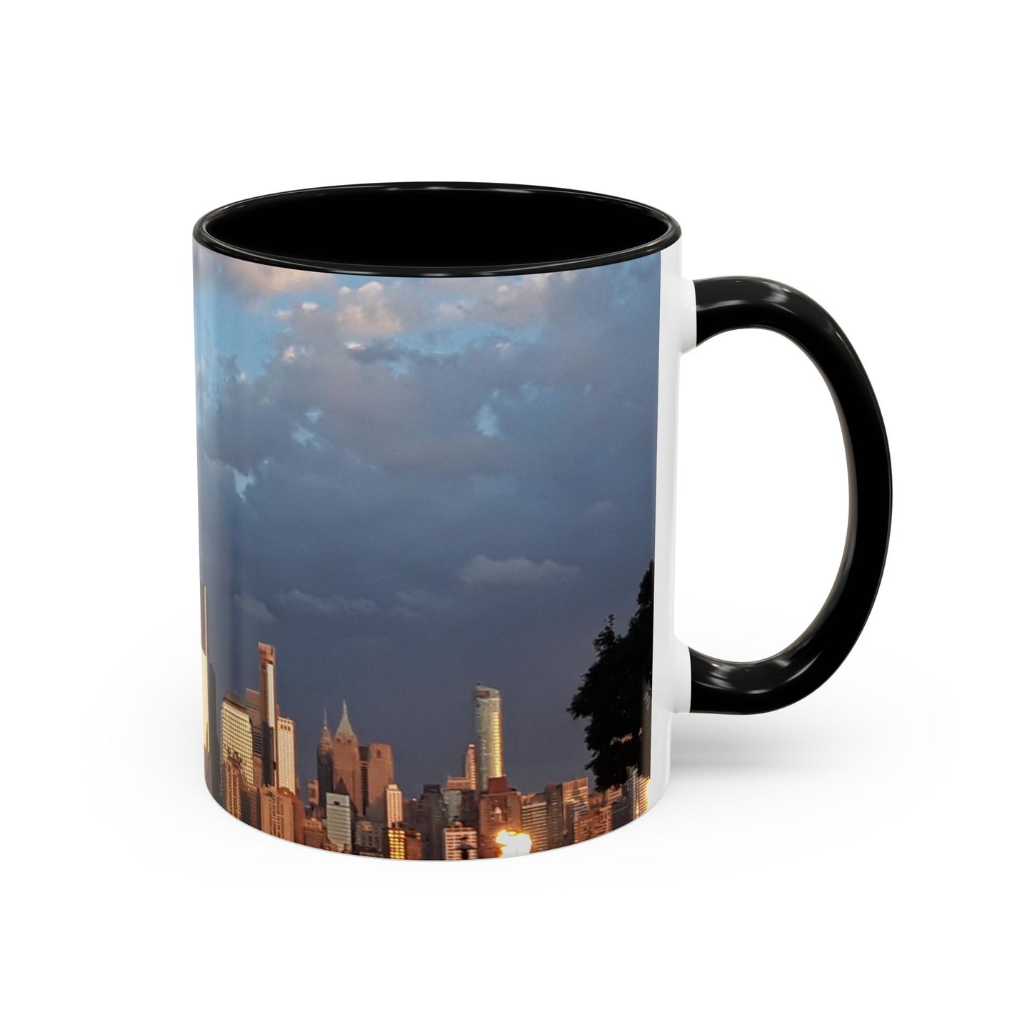 Two Tone Ceramic 11oz. Mug, Printed with a High-Res Image of  New  York City View.