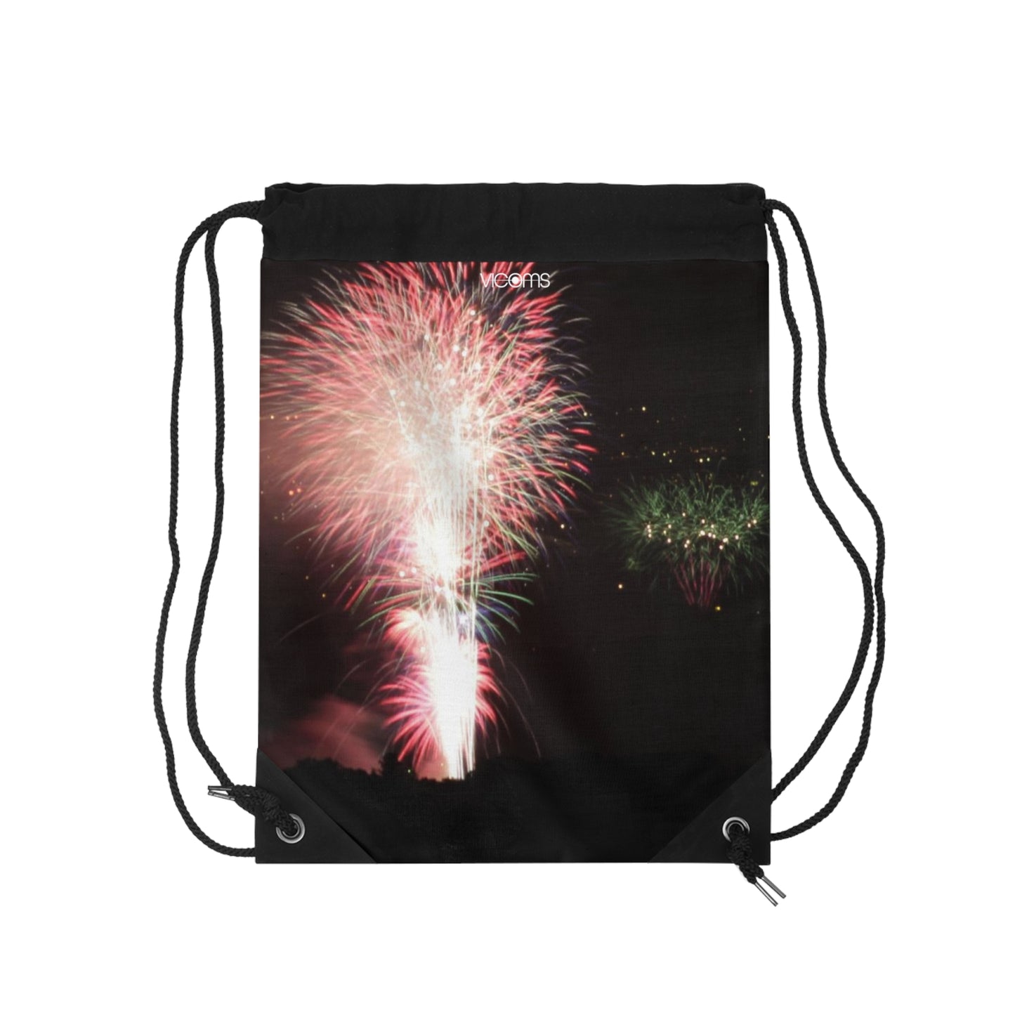 Drawstring Bag with Beautiful High-Res, Full Color Firework Image.