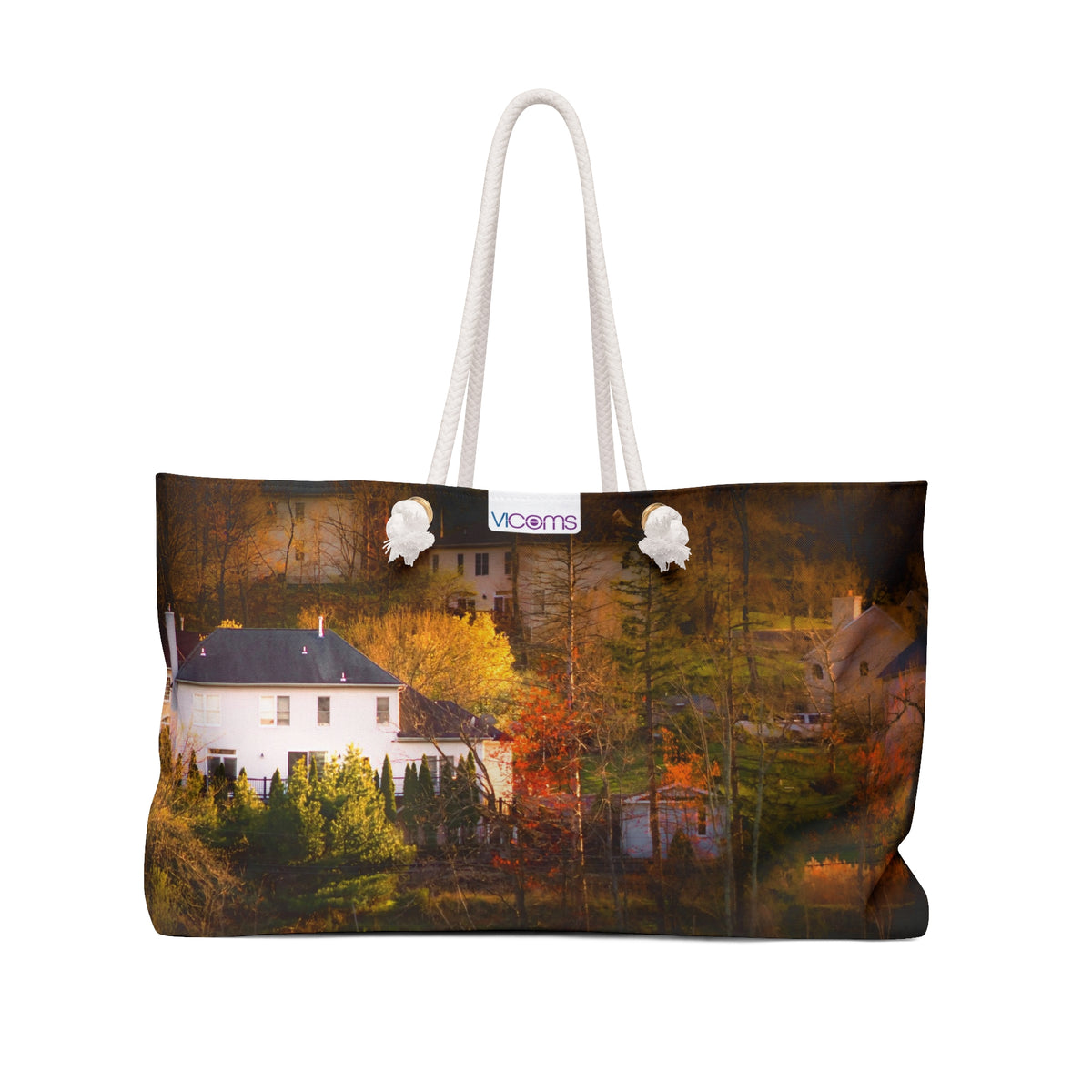 ¡Exquisito bolso de fin de semana de 24" x 13" con una exclusiva impresión de paisaje a todo color!