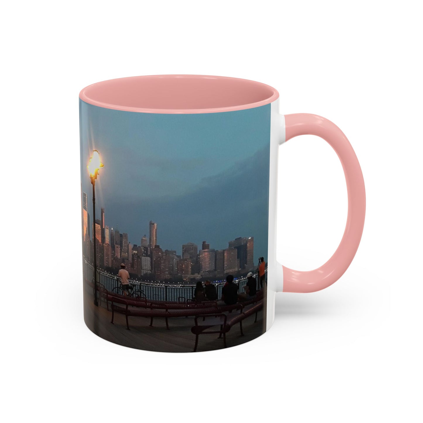 Two Tone 11 oz. Ceramic Mug, Printed with a High-Res Image of  New  York City View.