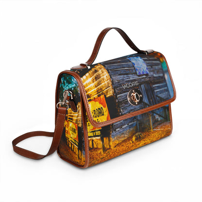 Rustic Cabin Autumn Waterproof Canvas Bag —