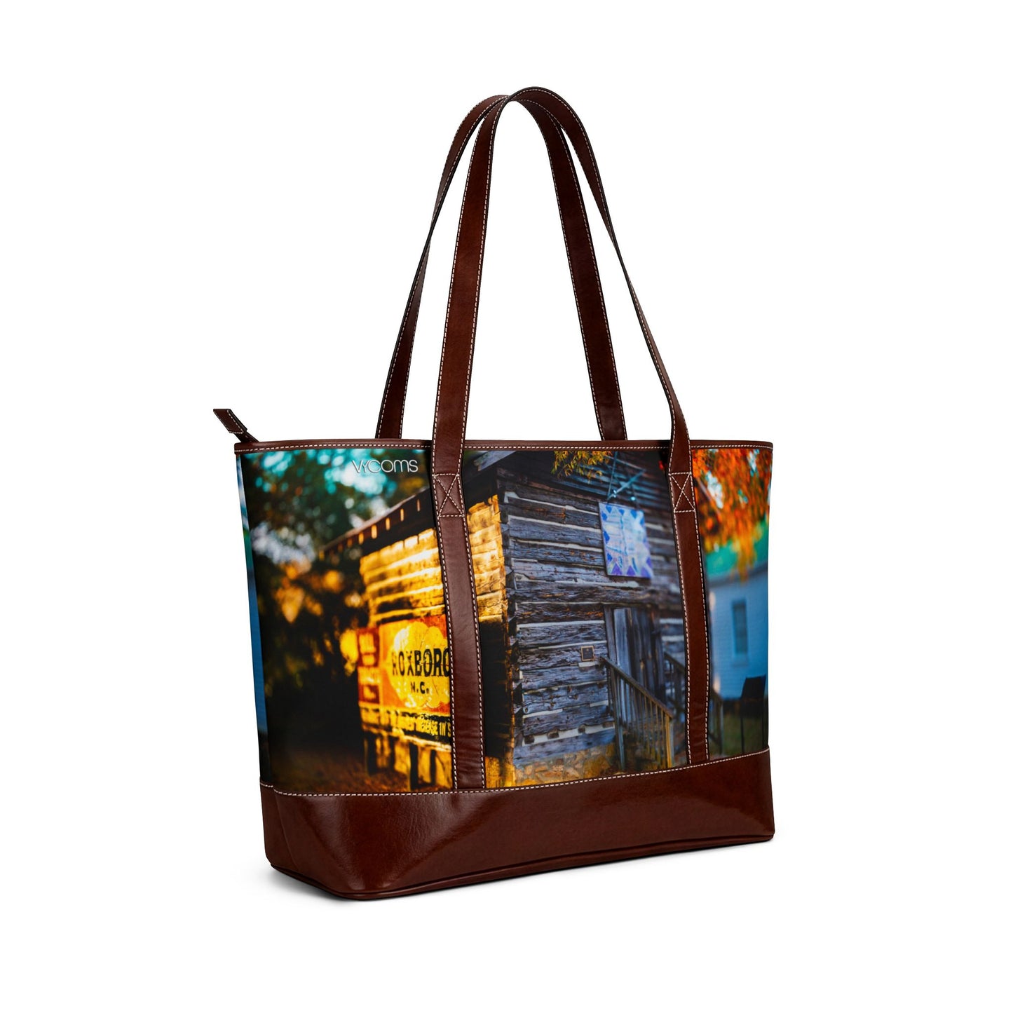 Rustic Cabin Handbag – Vintage Barn Scene Tote for Autumn & Country Living