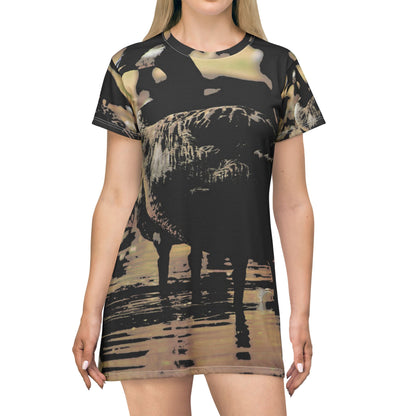 Lakeside Duck Dress – High-Contrast Serenity Edition
