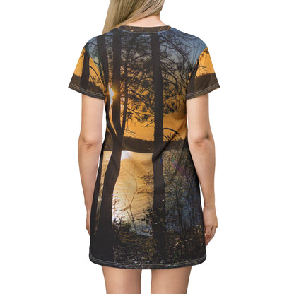 Sunset Lake Dress — Scenic Forest Sunset