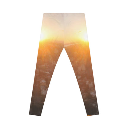 Sunrise Cityscape Leggings — Women's Casual Yoga & Everyday Pants