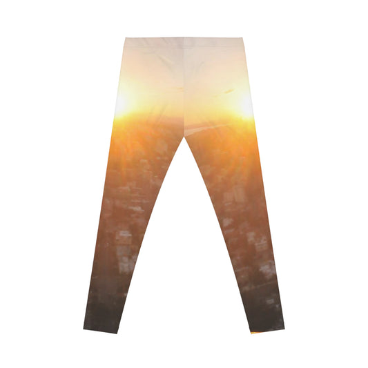 Sunrise Cityscape Leggings — Women's Casual Yoga & Everyday Pants
