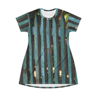 Blue Rustic Fence Dress — Vintage Garden Vibe