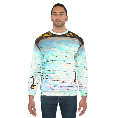 Swan Lake Sweatshirt — Pastel Watercolor Scenic Crewneck