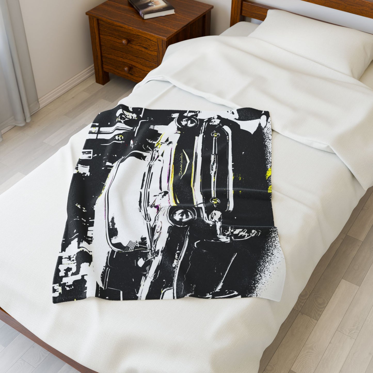 Velveteen Plush Blanket with beautiful car image.