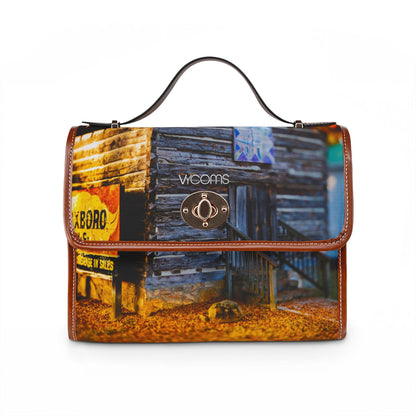 Rustic Cabin Autumn Waterproof Canvas Bag —
