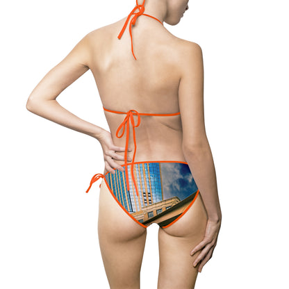 Cityscape Print Bikini Swimsuit - Urban Beachwear