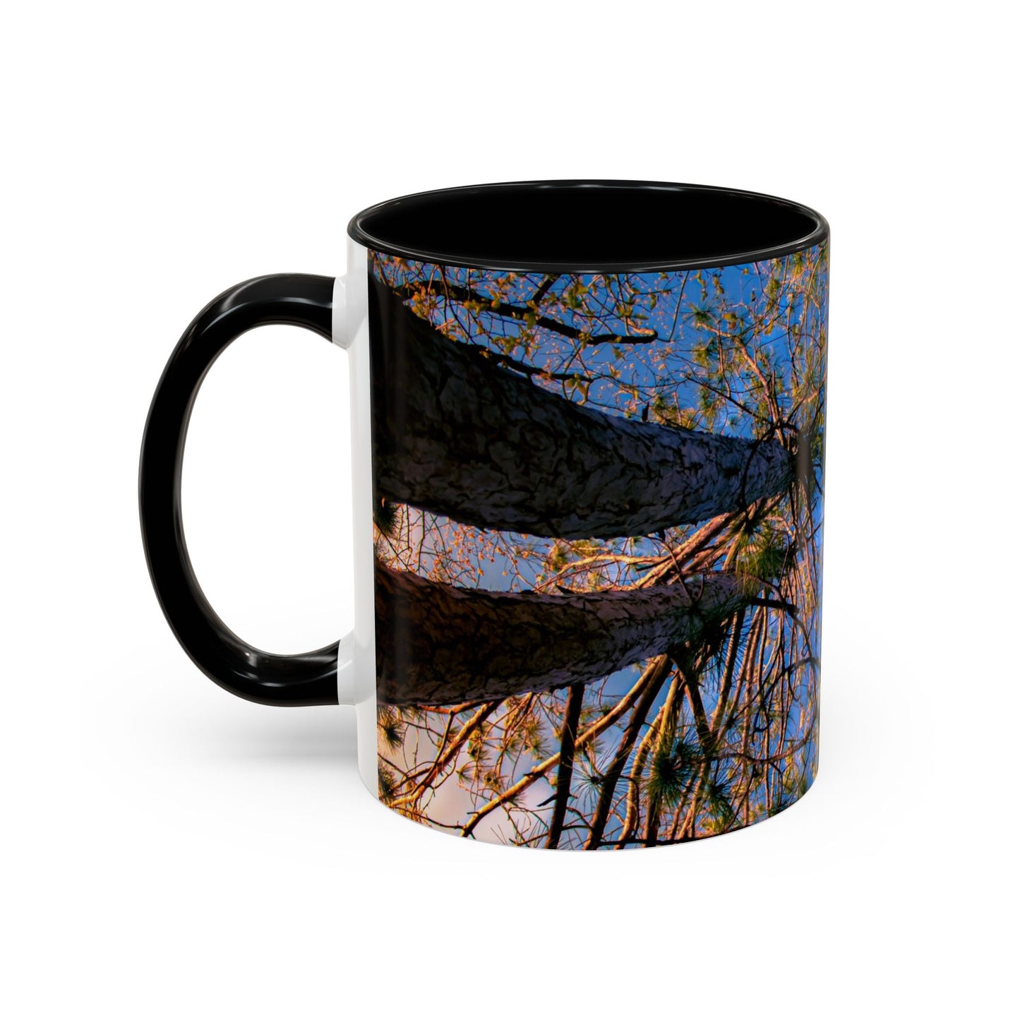 Beautifull 11oz Two Tones, Ceramic Coffe Mug Printed With An original, High-Res, Full Color Image of an Elegant Natural Landscape.