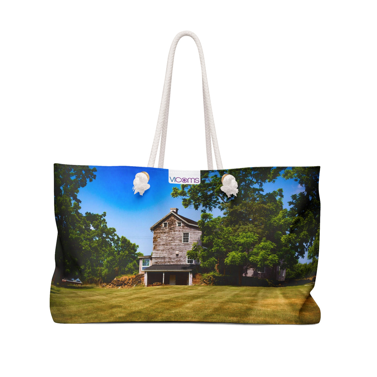 ¡Exquisito bolso de fin de semana de 24" x 13" con imagen panorámica a todo color impresa en exclusiva!