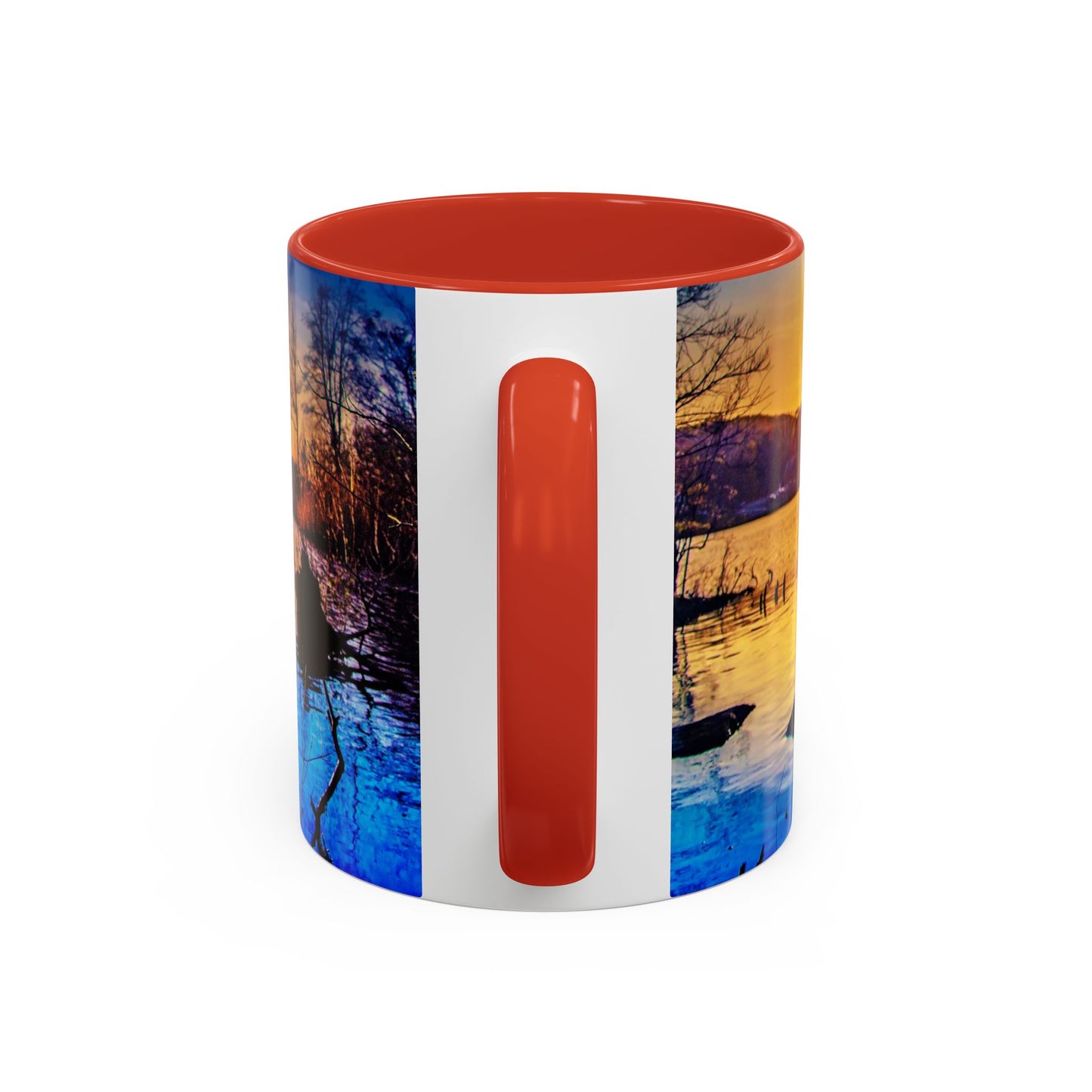 Two Tones, 11oz Accent, Ceramic Coffe Mug with Elegant High-Res, Full Color Natural Landscape Image.