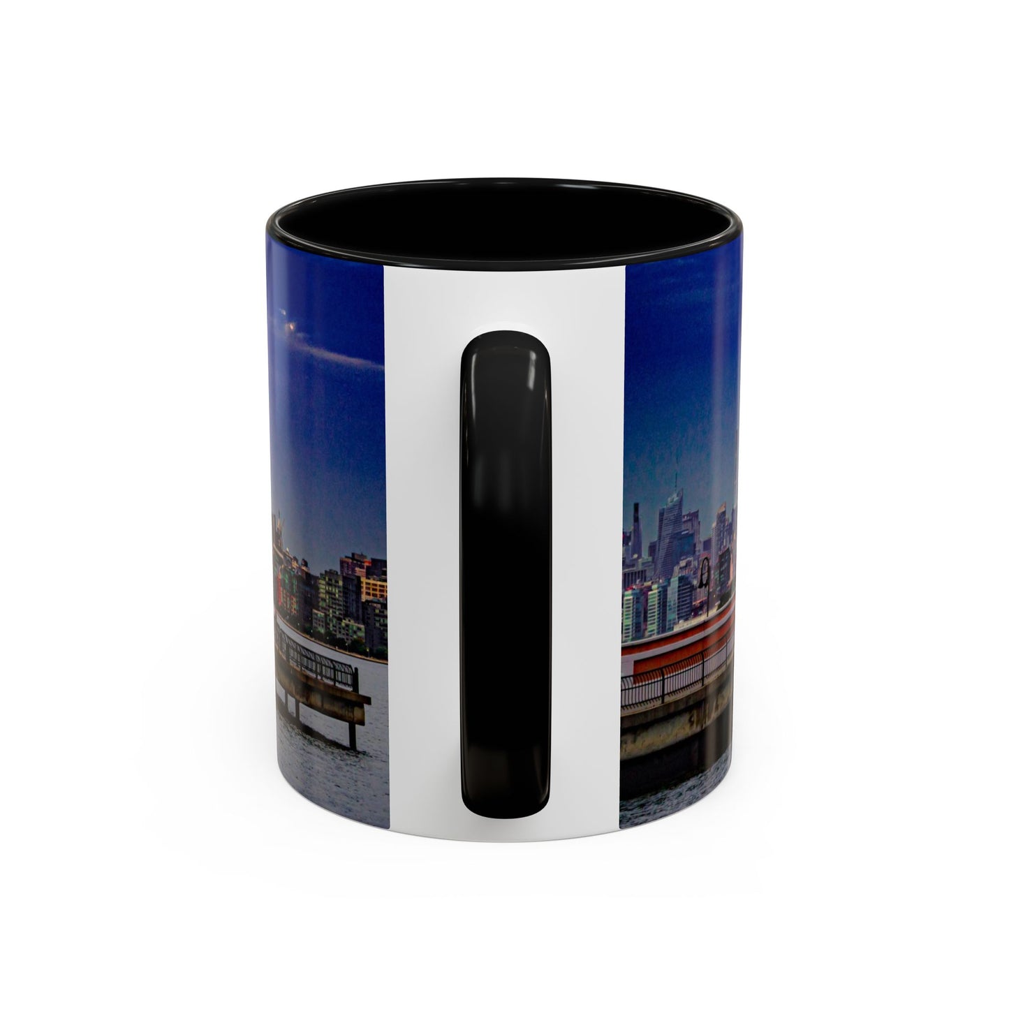 Two Tone 11oz Ceramic, Coffe Mug, Printed with a High-Res Elegant New New York City View Image