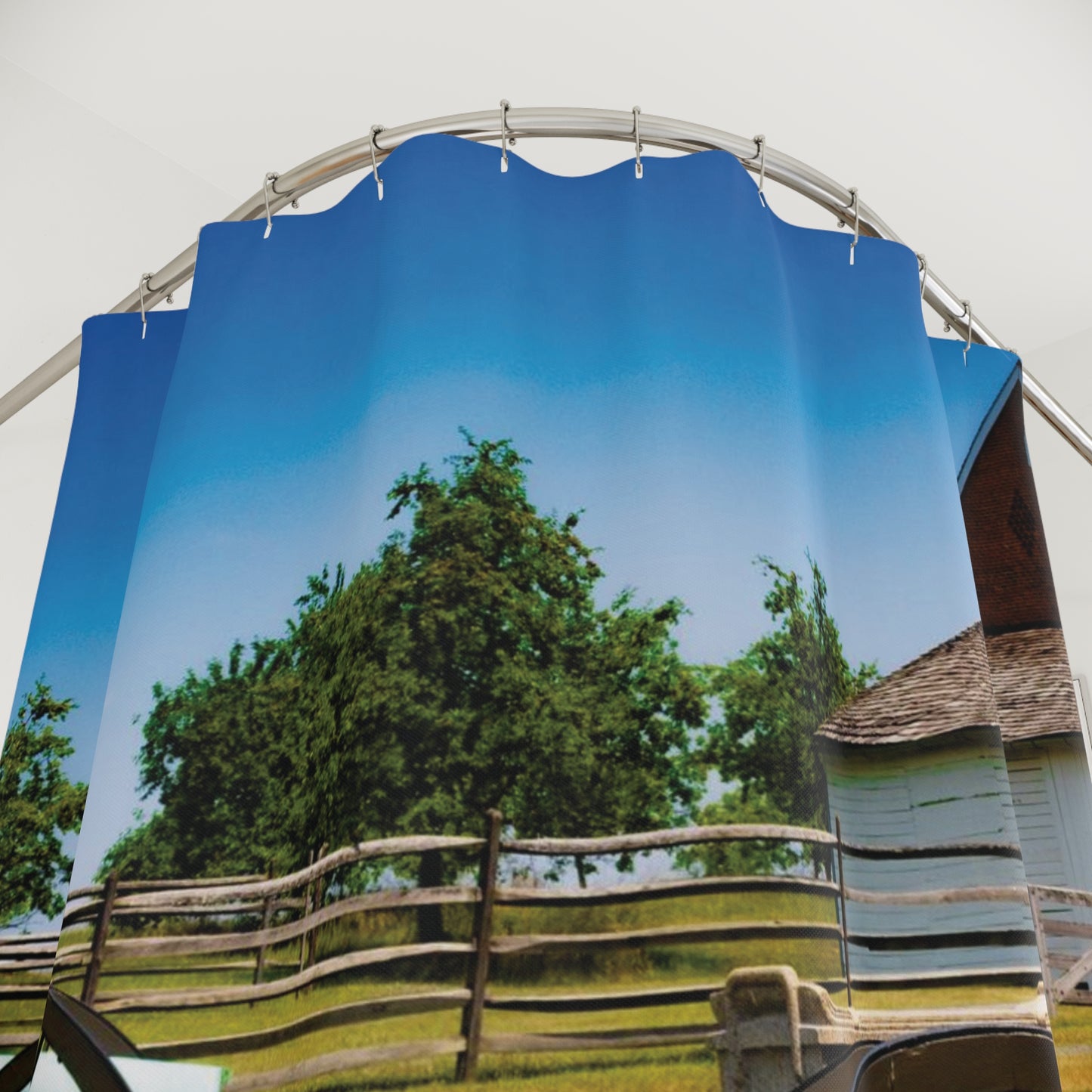 Shower Curtain Printed With Exclusive, High-Res, Full Color Beautiful Image.