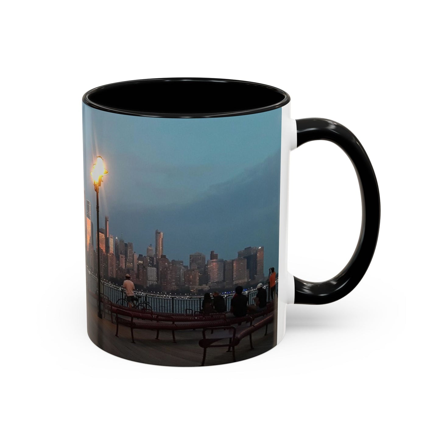 Two Tone 11 oz. Ceramic Mug, Printed with a High-Res Image of  New  York City View.