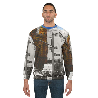 New York Vintage Cityscape Sweatshirt — Urban Street Scene