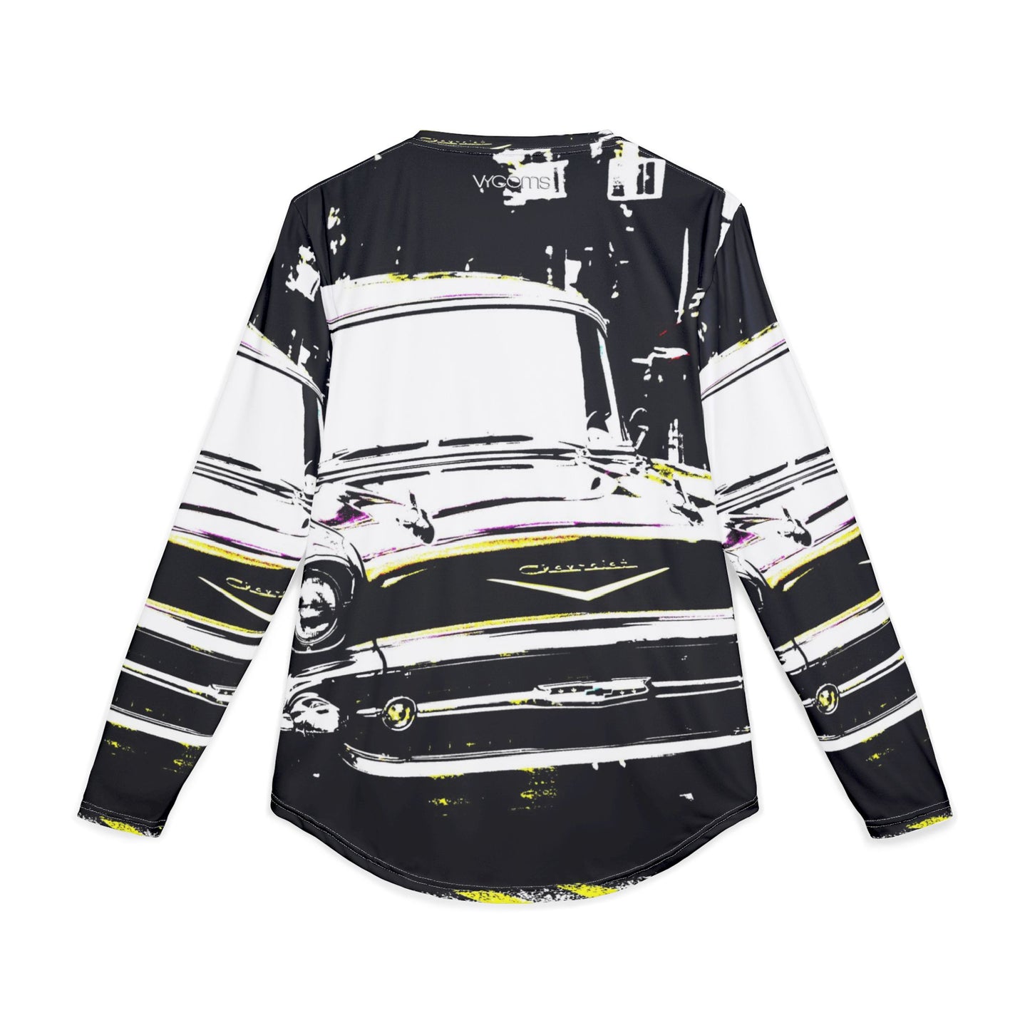 1950s Red Chevrolet Long Sleeve Shirt — Retro Classic Car Tee