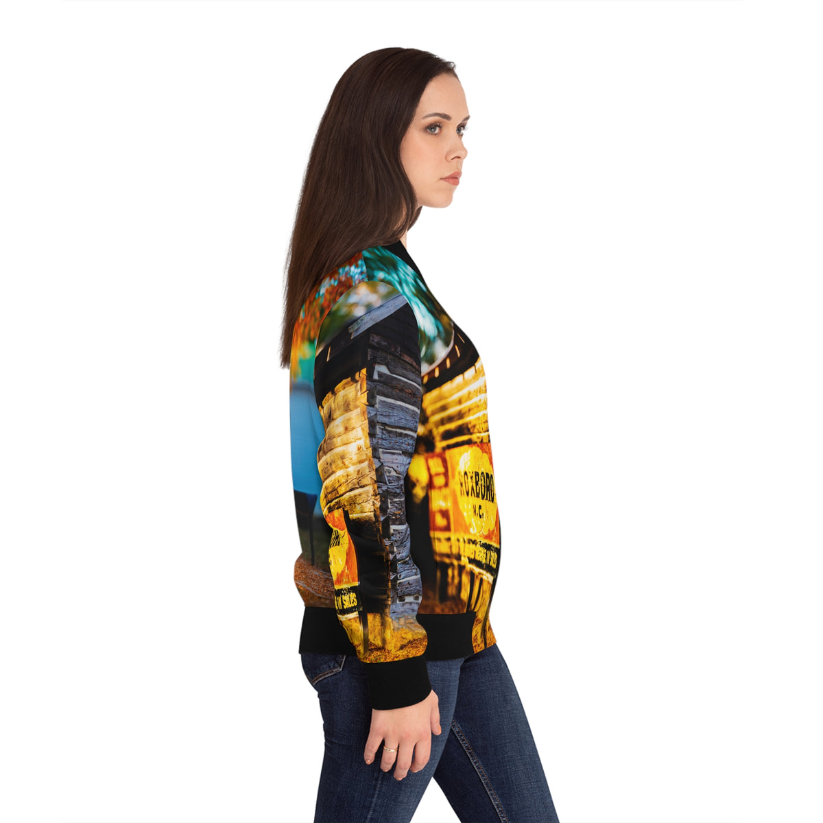 Women's Bomber Jacket - North Carolina Autumn Heritage