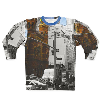 New York Vintage Cityscape Sweatshirt — Urban Street Scene