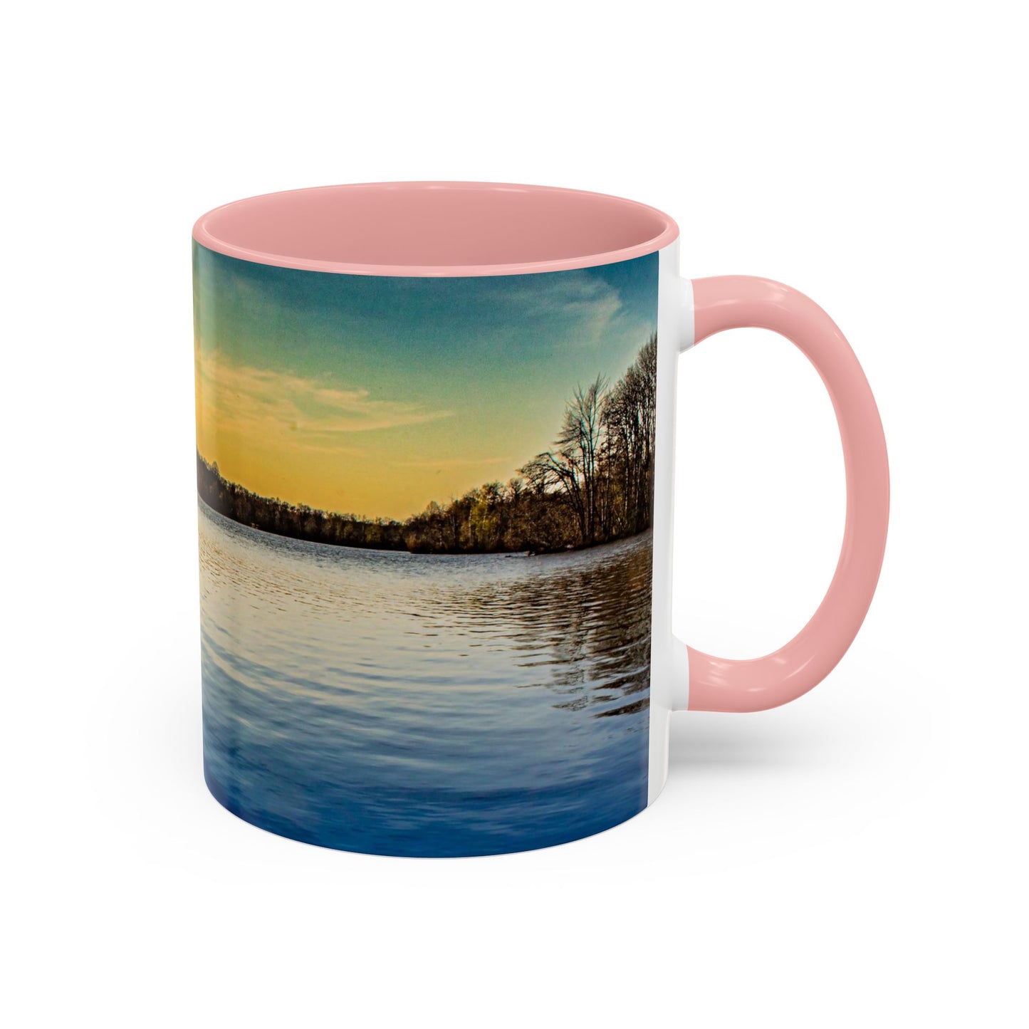 Two Tones, 11oz Ceramic Coffe Mug with Elegant High-Res, Full Color Natural Landscape Image.