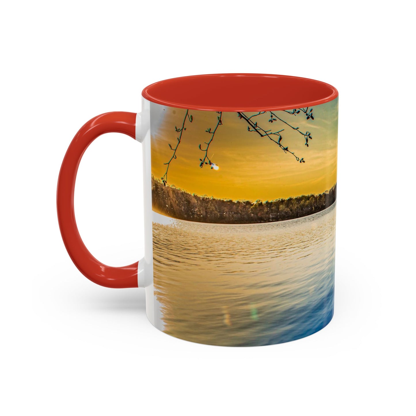 Two Tones, 11oz Ceramic Coffe Mug with Elegant High-Res, Full Color Natural Landscape Image.