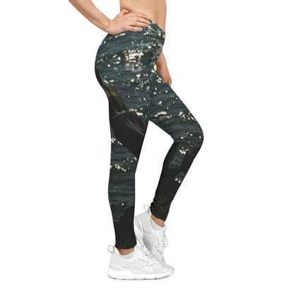 Dominican Haina Port Scene Leggings — Boys Jumping Into Water