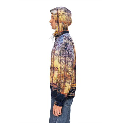 Sunset Forest Zip Hoodie — Nature Scenery Full-Zip Hoodie